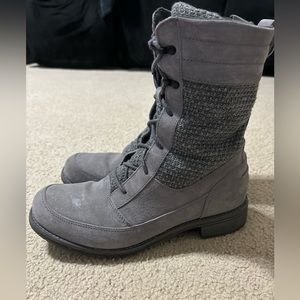 THE NORTH FACE BRIDGETON LACE Mid-calf Gray  LEATHER BOOT WOMEN'S Size 9.5 U.S.